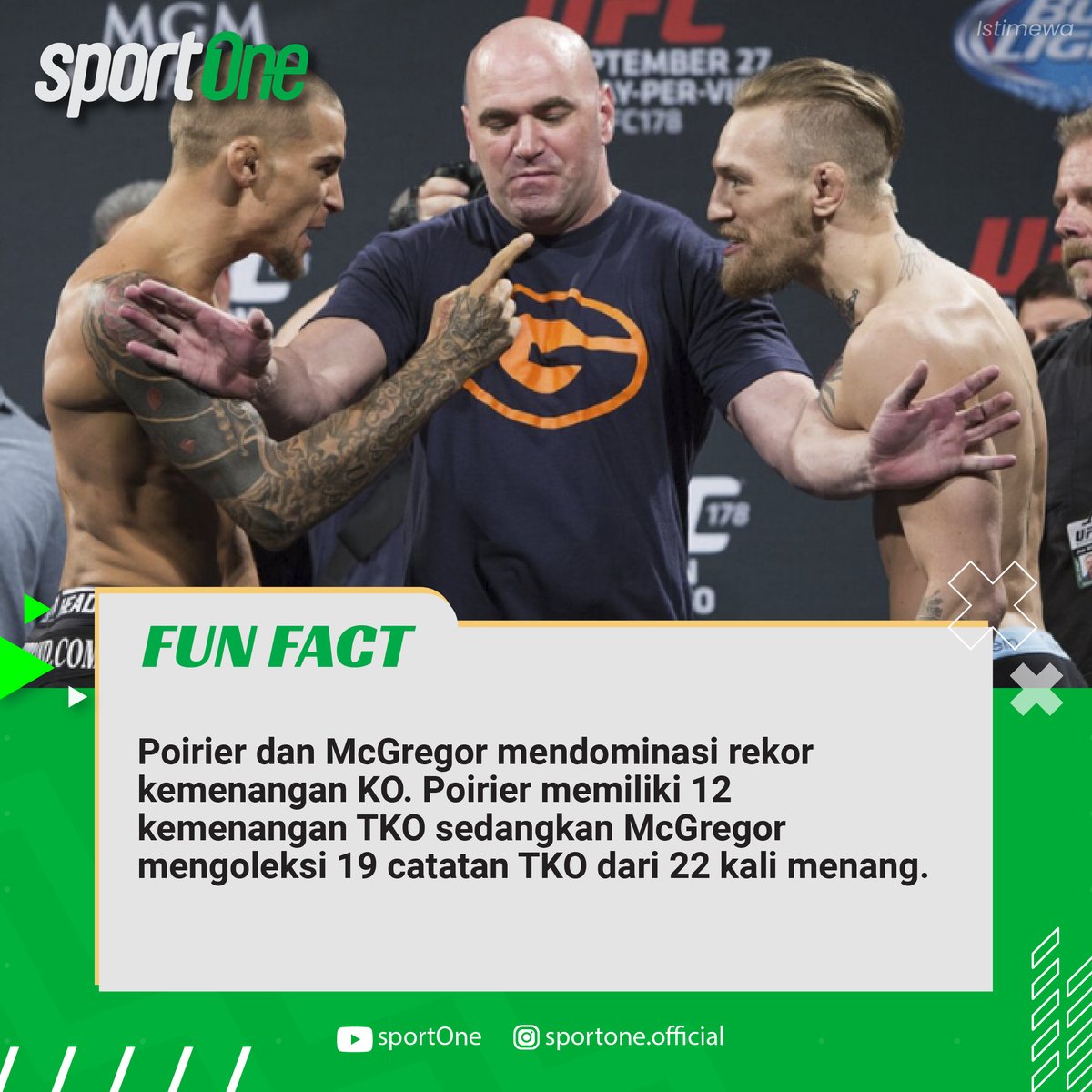 tvOneNews's tweet photo. Jelang laga panas di UFC 257, ada fakta menarik yang kalian harus tau!
Sementara itu, gimana ya persiapan Poirier jelang pertarungannya? Tonton selengkapnya di link berikut https://t.co/OmxLamoRsf
#sportOne #sportOneFunFact #DustinPoirier #ConorMcGregor #UFC https://t.co/4WE5VR90ho