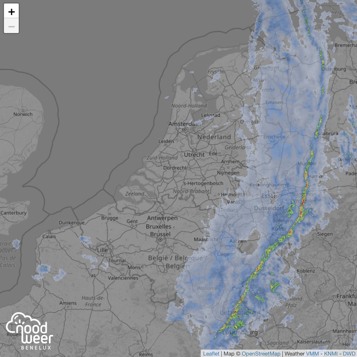 NoodweerBenelux's tweet image. Velen zullen afgelopen #nacht wakker geworden zijn. Dat heeft te maken met een heftige passage van een #koudefront met daarin fikse #windstoten. Op sommige plaatsen werd tot 100 km/u gemeten. Vermoedelijk gaat het om een "LEWP". Bekijk onze #regenradar. noodweer.be/regenradar/