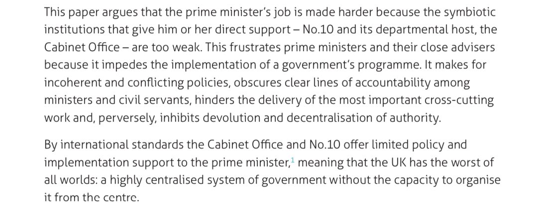The PM needs a better support structure to set direction, identify critical points for intervention and hold departments and their agencies to accountSee screen grabs here for a summary