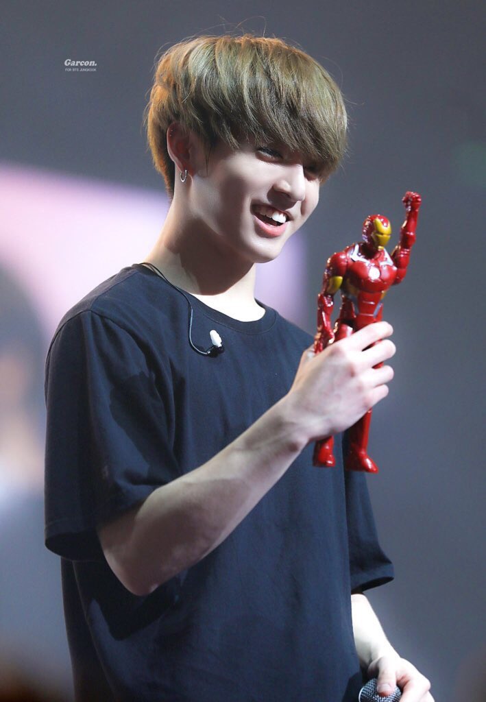 Jungkookie's favorite toy is iron man, provide him that
