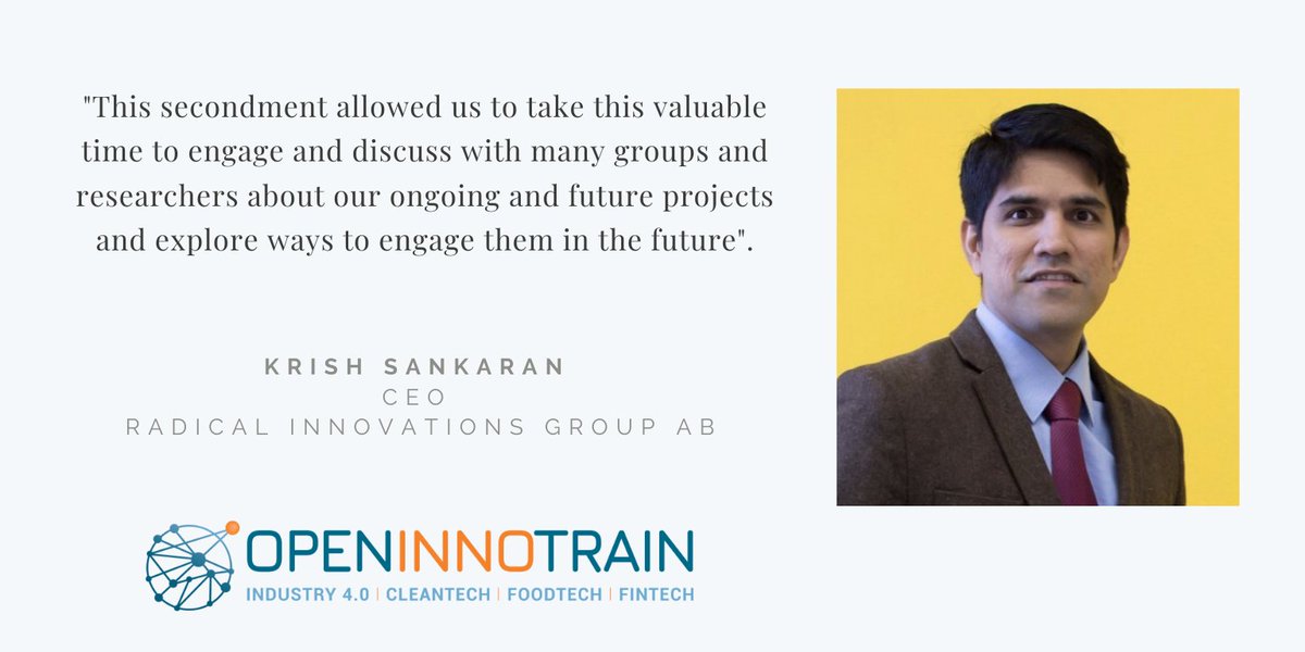 OpenInnoTrain's tweet photo. Learn more about @krish_sankaran’s experience as an #OpenInnoTrain #secondee!
👉 https://t.co/FHPhQHpiX8
@_RIGroup #OITsecondees #OITpartners #OpenInnovation #cleantech #H2020 #MSCA #ResearchImpactEU #innovation #climatechange #blockchain https://t.co/nQg22d1VjG
