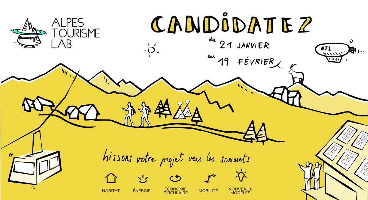 [APPEL À CANDIDATURE]
🚀Start-up intégrez l’Alpes Tourisme Lab le 1er incubateur-accélérateur dédié à l’accompagnement d’innovations pour le tourisme en montagne !🏔️

Candidatures >19 février 2021 
👉alpestourismelab.com

@FTAlpsChambery @ChambeGrandLac <a href="/ClusterMontagne/">Cluster Montagne</a>