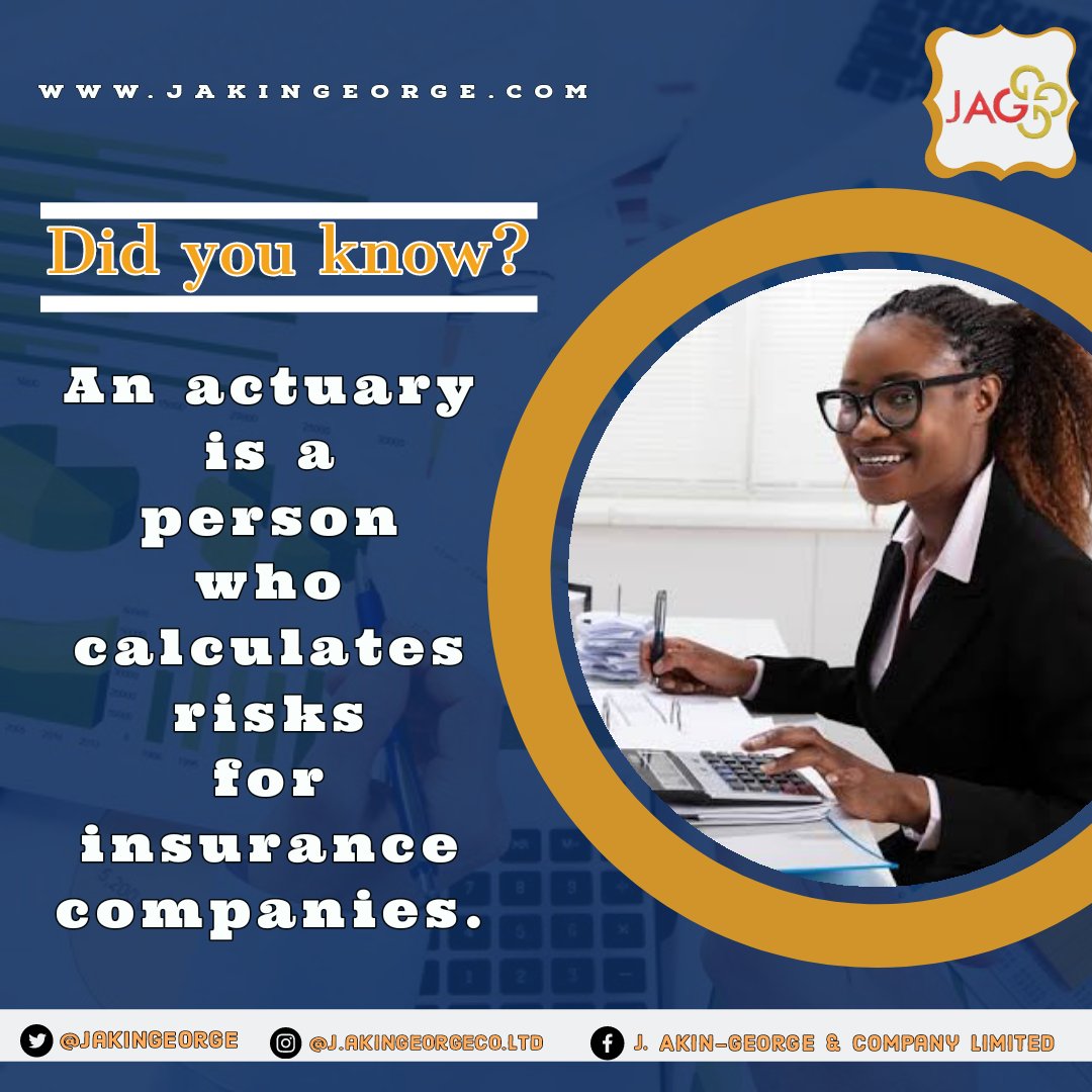 jakingeorge's tweet image. Hello, did you know?
An actuary is a person who calculates risks for insurance companies.
So if you're looking for a new carrier path, this is one. 
Thank us later. 
#ActuarialScience
#InsuranceJargon
#ThursdayThoughts
#ThursdayVibes