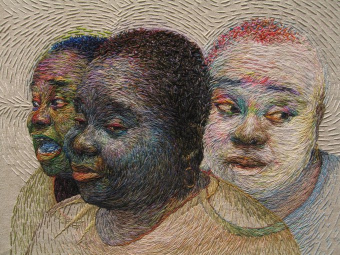 womensart1's tweet photo. Ruth Miller creates hand-embroidered portraits from her studio on the Mississippi Gulf Coast #womensart https://t.co/os59a7Ll9p