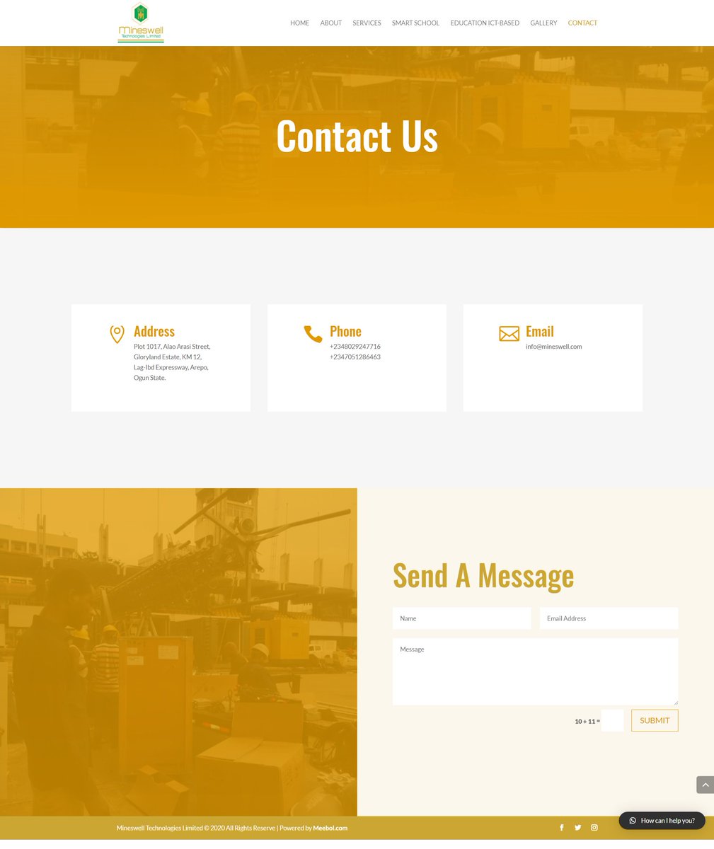 meebolSME's tweet photo. Mineswell is a reliable and credible telecommunication company with years of firm experience whose website is powered by Meebol. you can own a site on Meebol today at a pocket friendly cost. Talk to us in the comment section below #meebol #sme #websitedesign #smallbusiness https://t.co/AecXpzpXRS