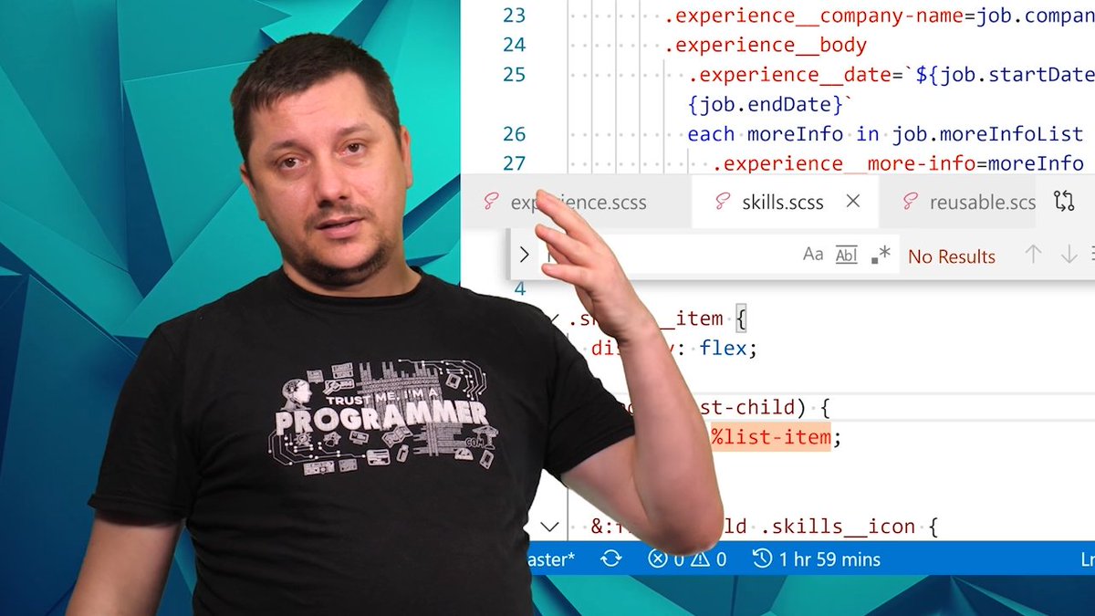youtu.be/7bJvw-zAPZc
044 style the job title, image logo, company name and chevron

Let’s apply some style to the job title, company name, and image logo. Update the dummy chevron to the correct one and rotate it into position.