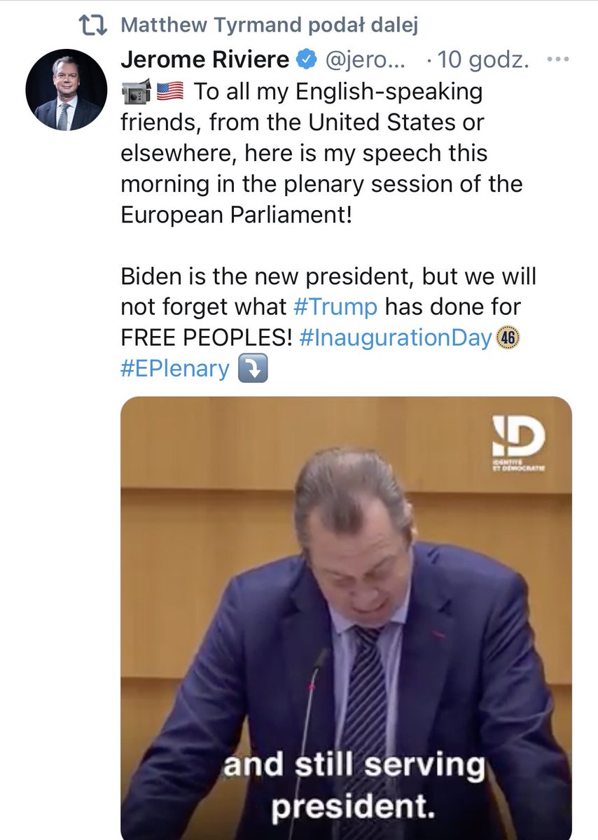 EreaAndrzej's tweet image. Pan #MatthewTyrmand rozpowszechnia tweet polityka francuskiego Frontu Narodowego, który w 2017 zapowiadał, że w przypadku wyborczego zwycięstwa kandydatki LePen ustanowi współpracę handlową i wojskową z Rosją.