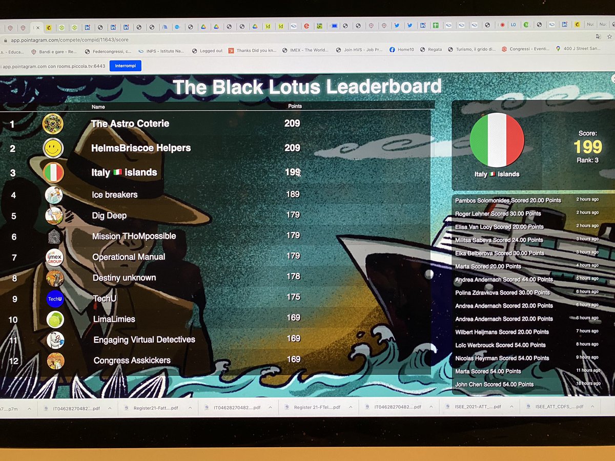 annaritamon's tweet photo. Italy ๐ฎ๐น Islands is rocking ๐ช๐๐ตand yesterday we regained o top spot๐๐ฅon the leaderboard of #TheBlackLotus, #fielddrive โs FREE online exciting mystery game #virtualgame for #eventprofs #meetingprofs
Stay tuned with our team @TahiraCreates @miguelseven @DominikaFudala https://t.co/reDz0zUv2H