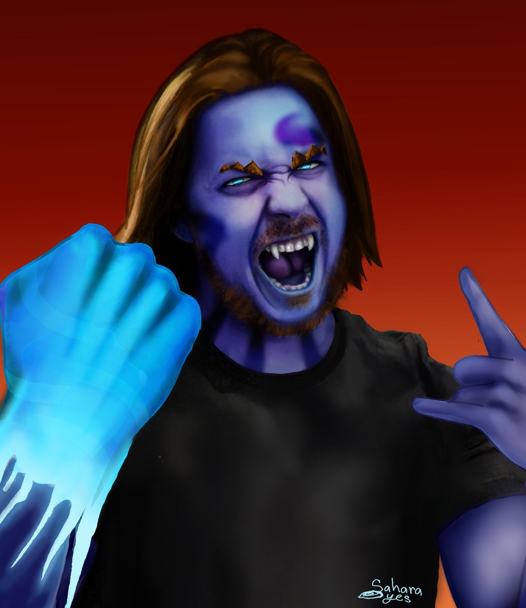 QueenSaharaIce's tweet photo. #powerupchallenge @GameGrumps 🎉Happy belated birthday Arin!! I hope you have a great 2021! Sorry for the late upload everyone, I was having computer problems. His ability is heat resistance and materializing superpowered arms. https://t.co/87tpR2pTZZ