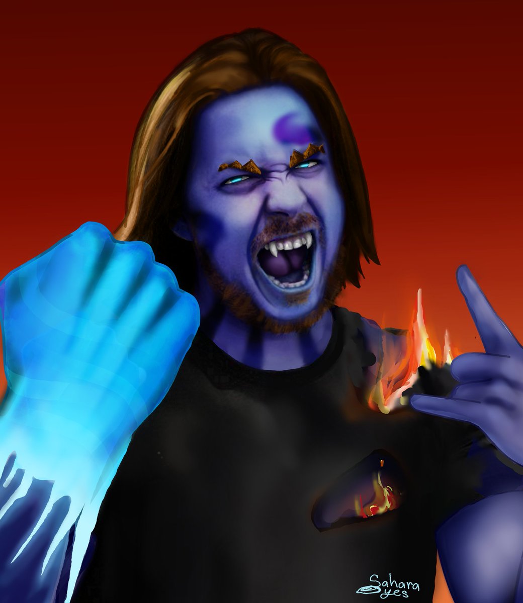 QueenSaharaIce's tweet photo. #powerupchallenge @GameGrumps 🎉Happy belated birthday Arin!! I hope you have a great 2021! Sorry for the late upload everyone, I was having computer problems. His ability is heat resistance and materializing superpowered arms. https://t.co/87tpR2pTZZ