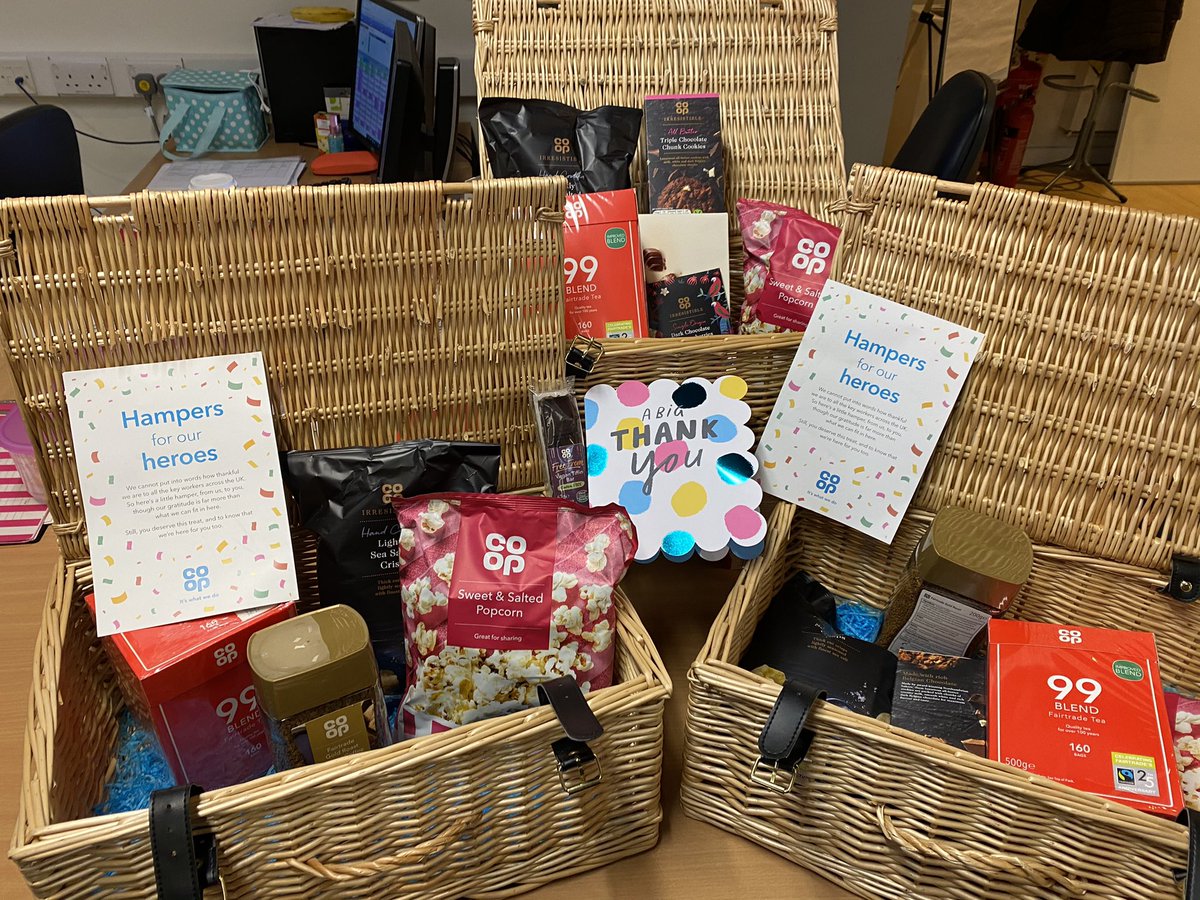 toomey_tracey's tweet photo. Thankyou Coop funeral care for the fabulous hampers in the vaccine centre at QEH X #hampersforourheroes @bentravisceo @AngelaH_LGT @Phil2_LGT @kellytowler @MedicalD_LGT @lgtmedsafety @coileyann_marie @AnnieOlone2013 @LG_NHS https://t.co/KZQtEmVNME