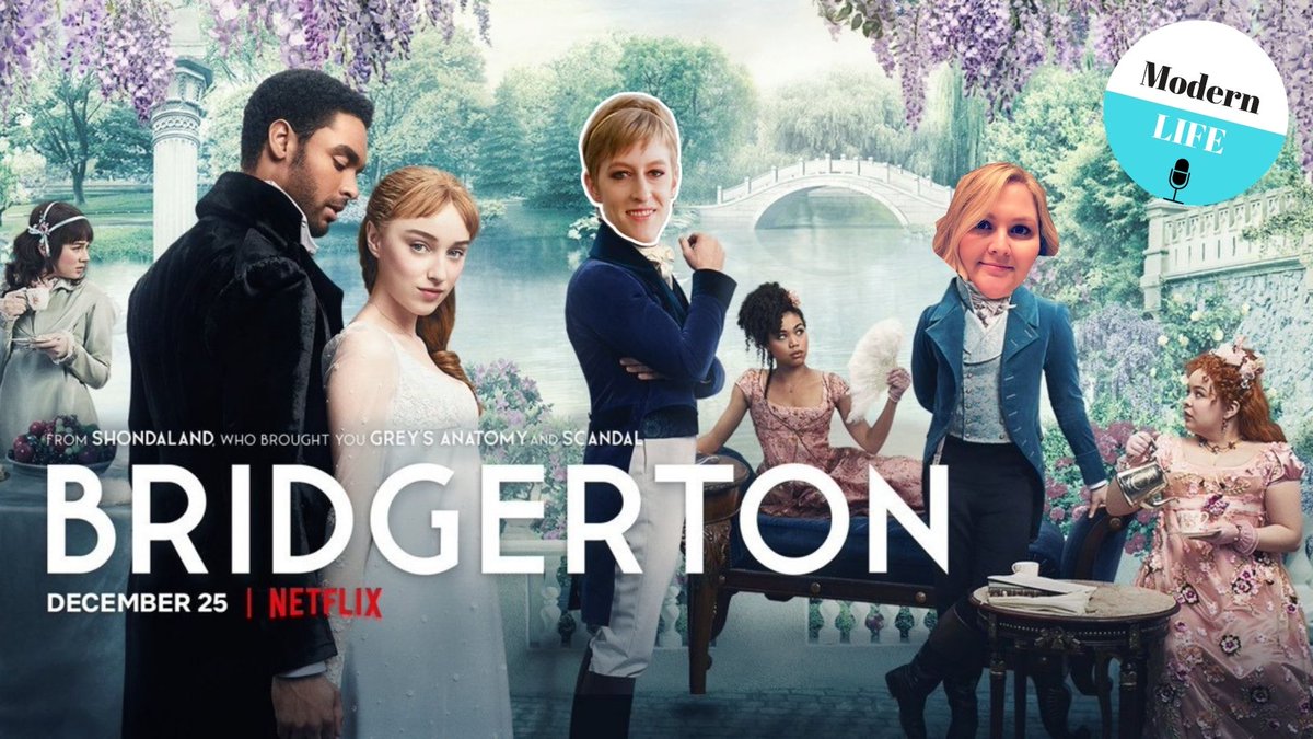 ModernLifePod's tweet photo. New episode is up! We gush over Bridgerton's fantastical wardrobe, critique some of the character portrayals, and try to put the show into historical context. #Bridgerton #juliaquinn #shondaland #perioddrama #modernlifepod #thedukeandi #phoebedynevor #regejeanpage https://t.co/wJm8yjzpKd