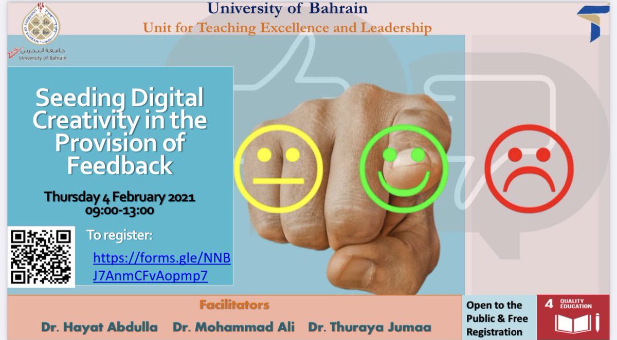 UOB_UTEL's tweet photo. The Unit for Teaching Excellence and Leadership cordially invites all faculty to attend the following workshop during the first week of the 2nd semester 2020-2021. https://t.co/pcfWtAskDG