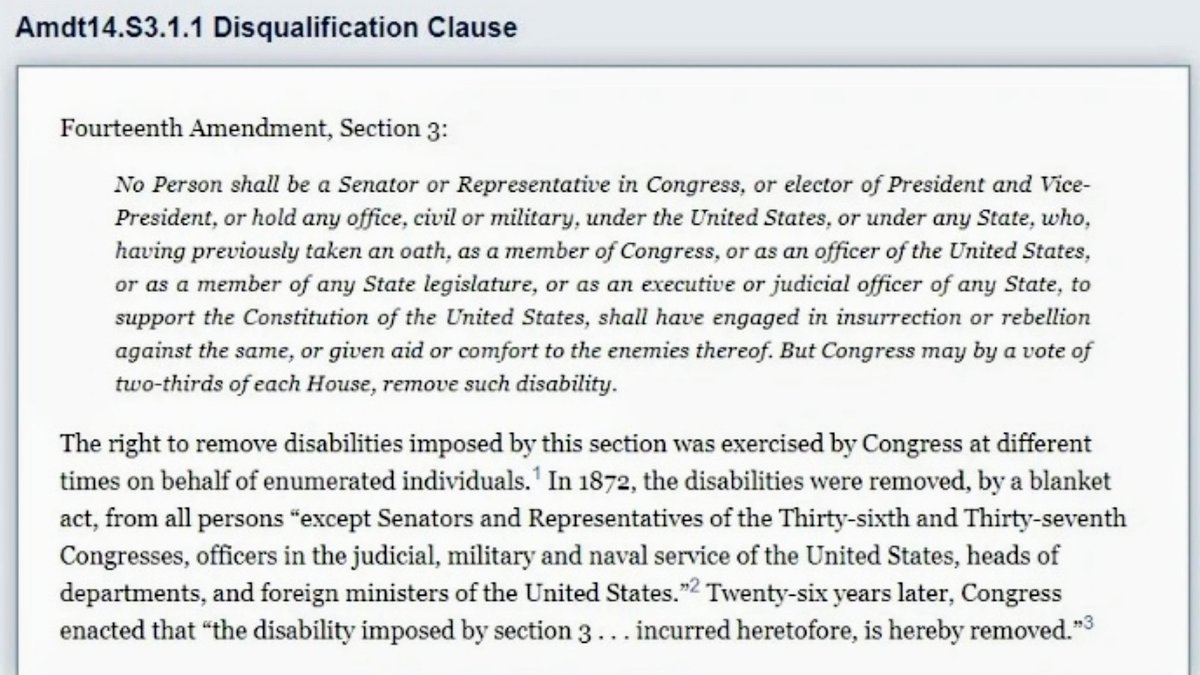 Under the Constitution, President Trump won...but he had to set a trap to get it to the House...because the majority of Congress violate the 14th Amendment Section 3;
