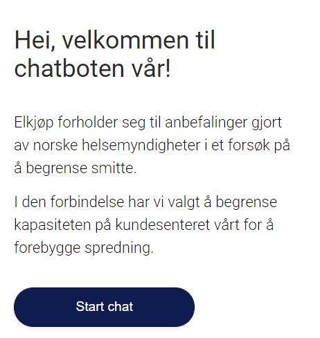 kjkrohn's tweet photo. Vi er flinke og ikke går i butikken, men bestiller på nett, og derfor har Elkjøp redusert kapasiteten hos kundeservice.... #koronalogikk https://t.co/dVdS3F8Glb