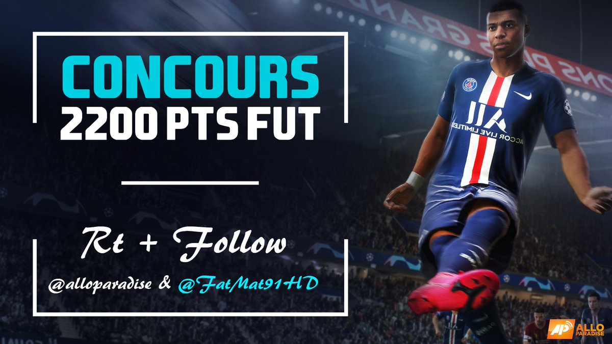 🚨CONCOURS🚨

La TOTY approche sur #FIFA21 ! Pour l'occasion tente de remporter 2200pts FIFA avec le 91HD &amp; AlloParadise !

Comment participer ?
➡️ RT ce tweet
➡️ Follow <a href="/FatMat91HD/">マティウ</a> &amp; <a href="/alloparadise/">Allo Paradise</a> 

Tirage le Jeudi 28 Janvier 2021 !