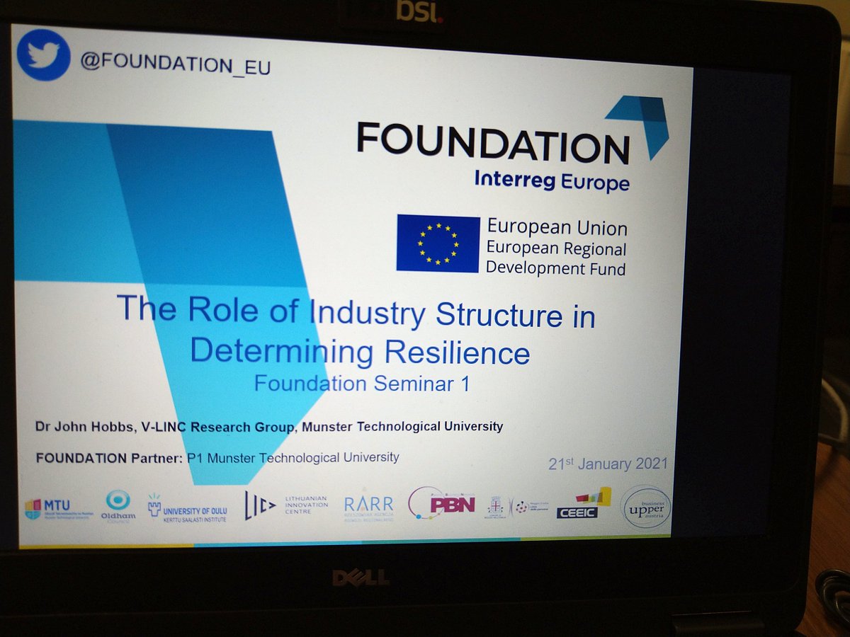 Ready here in Cork for our 1st @FOUNDATION_EU @interregeurope seminar 'Regional Resilience in Europe: The Role of Industrial Structure in Determining Resilience' hosted by @PBNHungary looking forward to catching up with our @FOUNDATION_EU Team