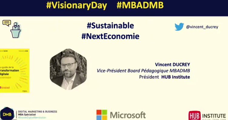 « Les 8 enjeux stratégiques de la transition durable » une première  thématique importante abordée par <a href="/vincent_ducrey/">Vincent Ducrey</a> lors du #VisionaryDay #MBADMB <a href="/ArnaultChatel/">Arnault Chatel</a> <a href="/VincentMontet/">Vincent MONTET</a> <a href="/EFAP_/">EFAP</a> <a href="/MBADMB/">mbadmb</a>