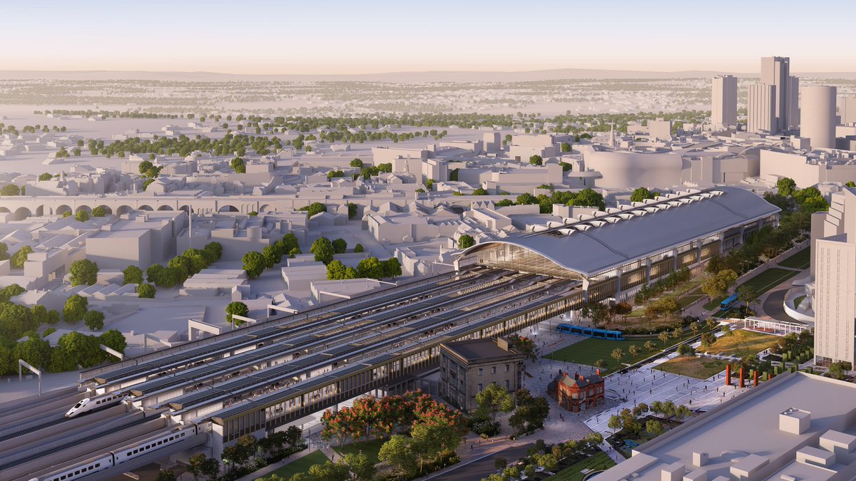 Curzon Street #Station will be the first brand new intercity terminus station built in Britain since the since the 19th century. At the heart of the high speed #rail network, it will also stimulate regeneration in the heart of #Birmingham. Discover more: hs2.org.uk/stations/birmi…