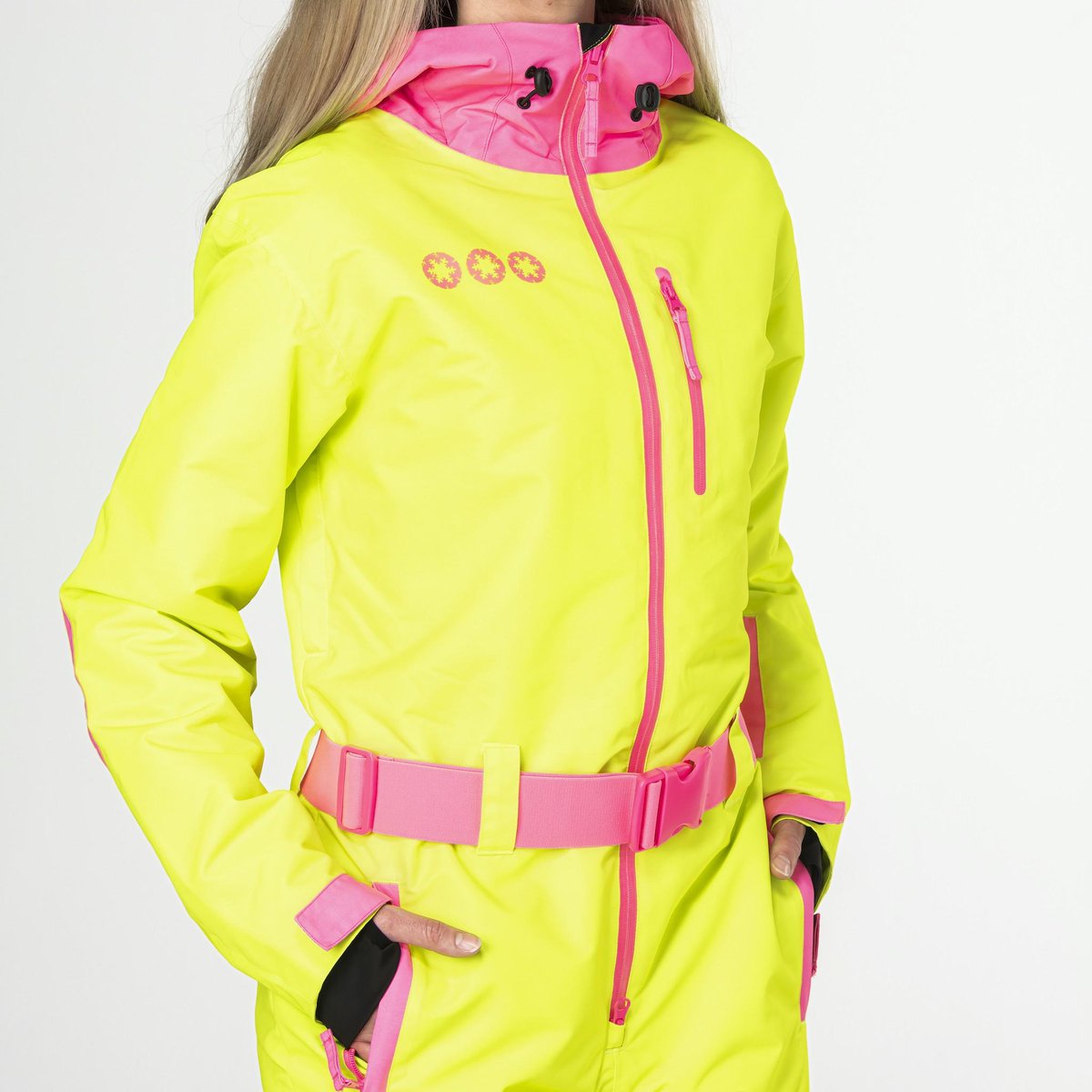 Willyfinder's tweet photo. Updated for the new season, Rhubarb and Custard is bright. Like seriously bright. Our colouration technicians worked through the off season to create the brightest of yellows and most neon pink, to form the most incredible ski suit to have ever graced the slopes. https://t.co/5xeff3aLKX