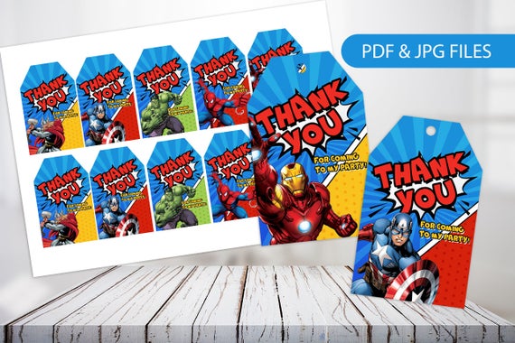 #Avengers birthday tags, printable Avengers thank you tags #Spiderman, Iron man, Hulk, Thor, Capitan America birthday party https://t.co/wLS65sRqr2 https://t.co/I68u7RfFyN