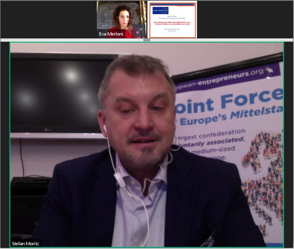 Keynote speaker Mr Stefan Moritz, Managing Director of <a href="/CeaPme/">European Entrepreneurs CEA-PME</a>, at our Final Conference: "We have seen that #SMEs, including #SmallBusinesses, need support with #digitalisation to stay competitive. It is great that there is a project providing them tools to navigate #GDPR"