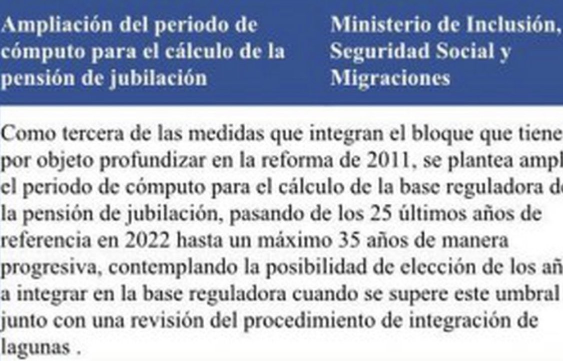 LRsecreta's tweet photo. El documento con la propuesta de reforma de las pensiones que el ministro Escrivá 🇪🇸 dice que no ha existido. 

El texto enviado a Bruselas 🇧🇪contemplaba la ampliación a 35 años del periodo de cómputo para el cálculo de la pensión de jubilación. 

👉 ...ellos en su línea ⛔️ https://t.co/UsyAD37kDR