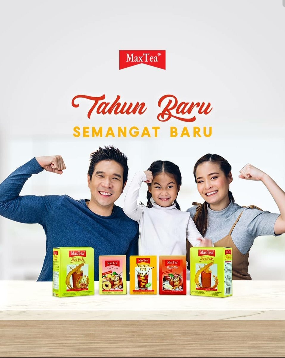 MaxTeaID's tweet photo. Tahun baru, semangat baru. Semarakkan hari-harimu bersama MaxTea.
#MaxTea
#FreshNTastyDrink https://t.co/UfMKsIR2TP