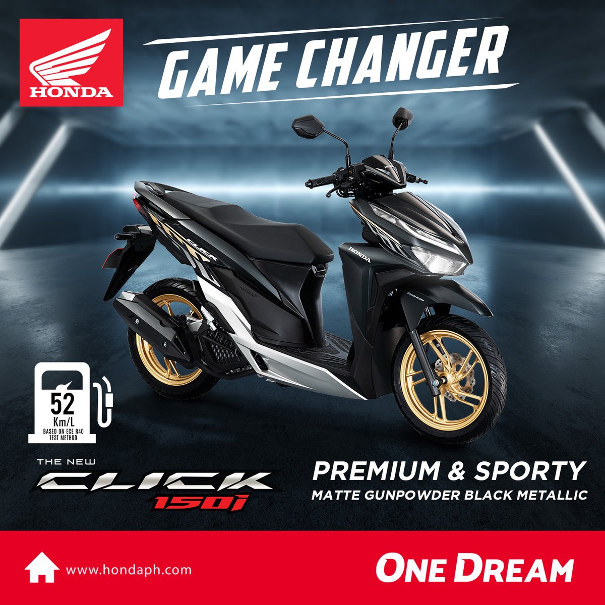 Honda Philippines Look Sharp With The New Click150i In Classy Matte Gunpowder Black Metallic With A Premium Sporty Design And Game Changing Performance To Match Make A Statement On The Road