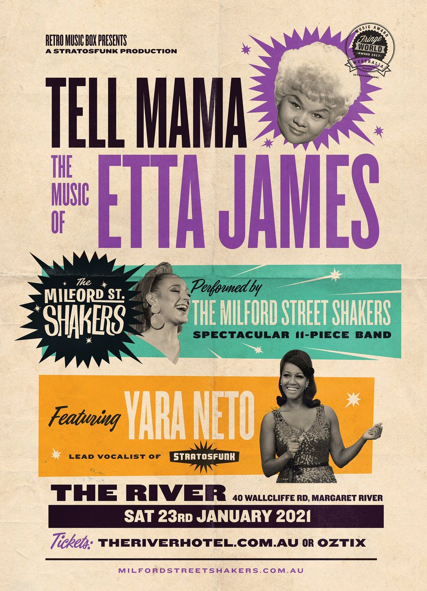 MilfordShakers's tweet photo. We're heading southbound this weekend to perform our show Tell Mama: The Music of Etta James in Margaret River. Join us for a fab night under the stars if you're in that neck of the woods! #margaretriver #southwest #weekendescape https://t.co/YzQeDLTzPV