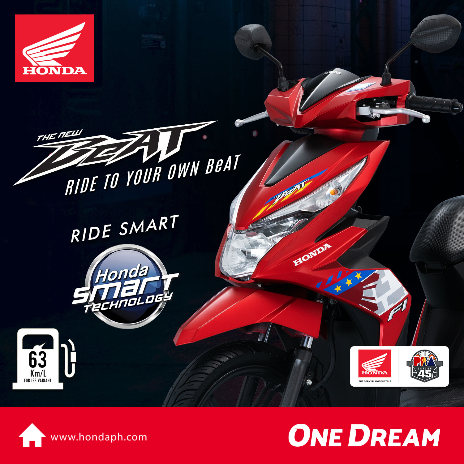 Honda Philippines Casual Riding Is Now Made Smart With The New Beat Equipped With Honda Smart Technology Enjoy Features Such As A Combi Brake Idling Stop System And Enhanced Smart