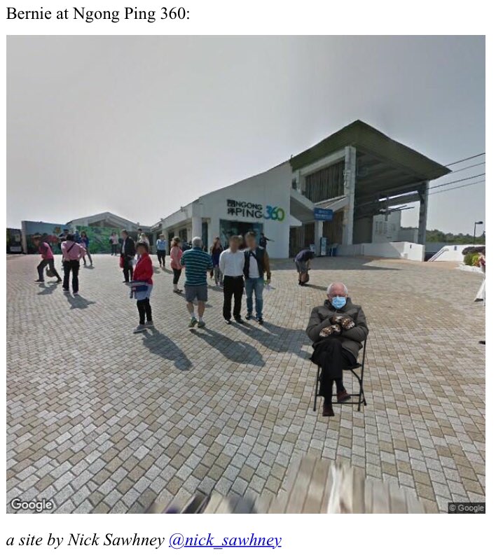 HKSARunicorn's tweet image. Bernie is waiting for the special glass cable car ride at Ngong Ping 360

#BernieInHK #HongKong
#FiveDemandsNotOneLess
#FightForFreedom #StandWithHongKong