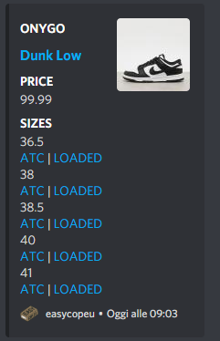 SOLEBOX/ONYGO/SNIPES NO MANUAL PING NEEDED😎

like and retweet for a chance to join easycopeu 🥳