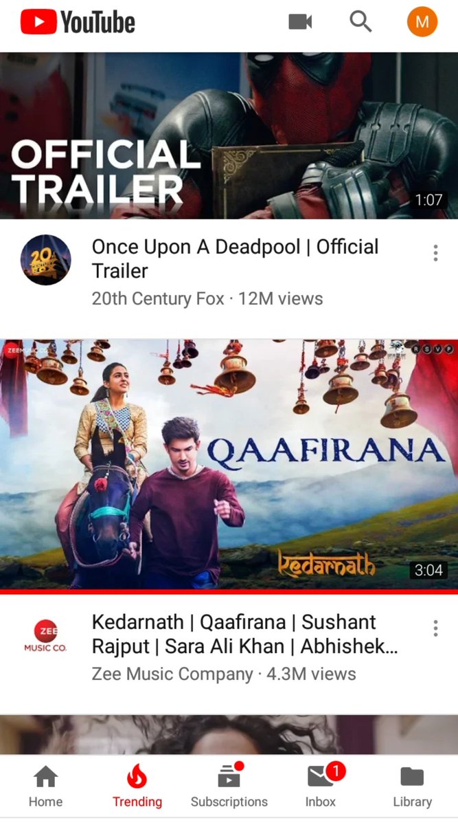 I have some screenshots of those times when his videos were trending on Youtube #SushantDay