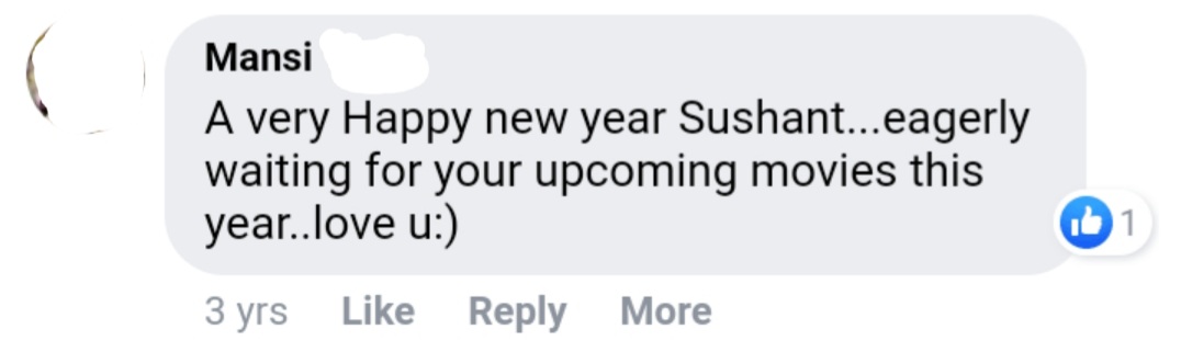 The best part was when he liked my comment when I wished him Happy new year in 2018 #SushantDay