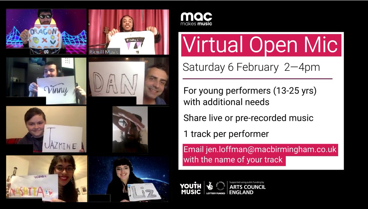 #MusicalChallenge for #youngpeople aged 13-25: Have a go at learning a song 🎤🎸🎶- sing it, rap it, play it on an instrument - and show us at the next #Virtual #OpenMic on Sat 6 Feb. Since we're on Zoom, we can connect with young musicians far and wide. We'd love to hear you!