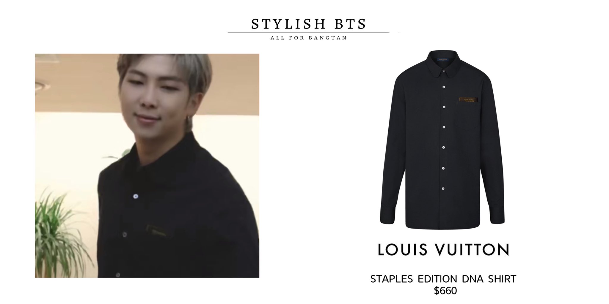Beyond The Style ✼ Alex ✼ on X: 191225 #BTS 2019 SBS Gayo Daejeon Seokjin  is wearing Louis Vuitton regular shirt with dna collar   / X
