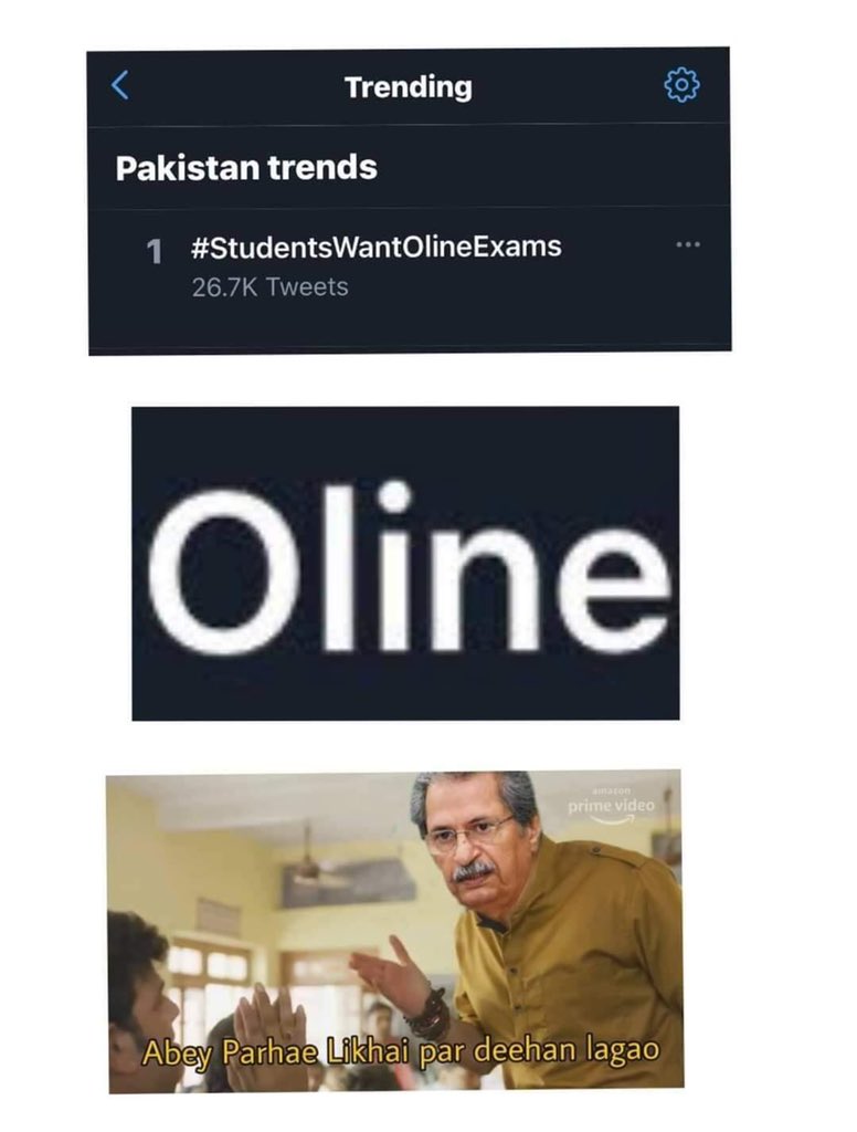 JahanzebJabbar's tweet photo. I support Online Exams just bcz this reason that students couldn't study well due to the Internet, lack of teachers' interest, etc. But, what these students can get by giving exams with cheating, and then they will blame the government for not getting jobs #OnlineExamOrWeProtest https://t.co/qIrW4RHGPm