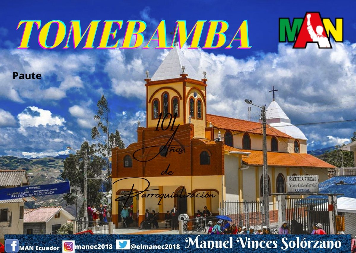 elmanec2018's tweet photo. Los integrantes del Movimiento Alfarista Nacional MAN y su Director Nacional Ing. Manuel Vinces Solórzano, saludan a la Parroquia Tomebamba del cantón Paute de la provincia de Azuay, por celebrar el día de ayer 101 años  de Parroquialización.🇪🇨🤝

¡VOTA POR TI, POR TU FUTURO! https://t.co/5AJolOJJZD