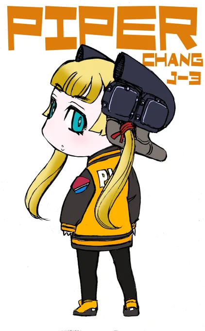 J-3パイパーちゃん。唐突に思いついて描いてみた。 