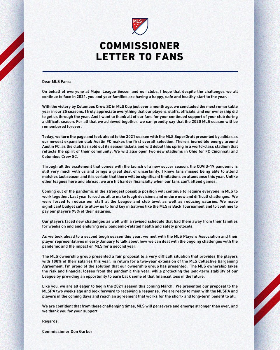 carta comissário MLS
