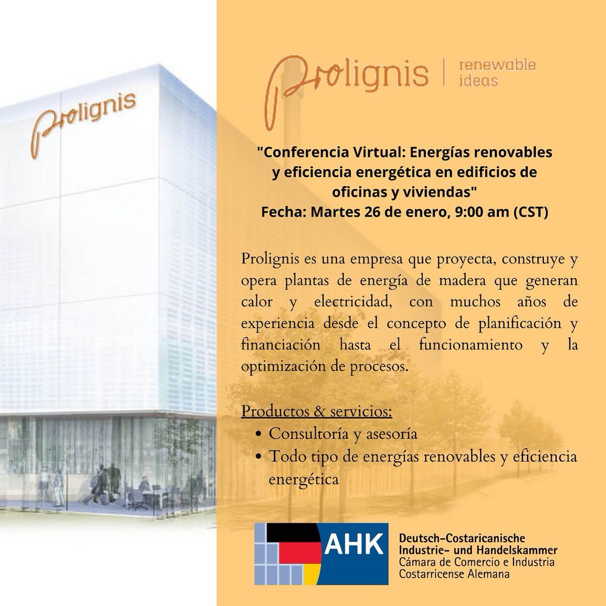 Les presentamos a #Prolignis una de las empresas participantes del evento "#EnergíasRenovables y #EficienciaEnergética" con las que podrían concretar entre el 27 de enero de 2021 y 05 de febrero de 2021 reuniones de negocios (B2B). 

Link de inscripción:
➡️docs.google.com/forms/d/e/1FAI…