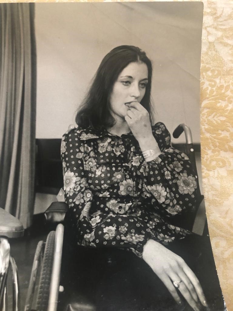 WAVETrauma's tweet photo. #Day237 without the #InjuredPension Pension hero Jennifer McNern in Musgrave Park Hospital, 1972. Learning to live with her disability has lasted a lifetime. Pension for the permanently disabled through no fault of their own
#CountdownHasStarted #PermanentlyDisabled https://t.co/scwTYYVcIu