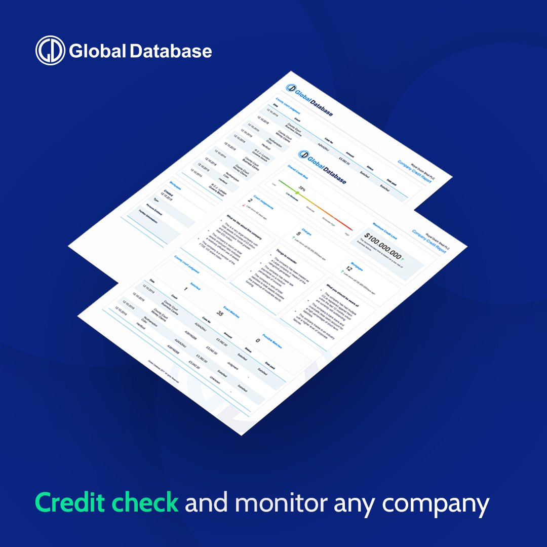 Did you know that Global Database provides the tools to perform business #credit checks on various companies? Make sure you know everything about your target, potential business partner or competitor with Global Database Business Credit Reports buff.ly/3gyjFUA