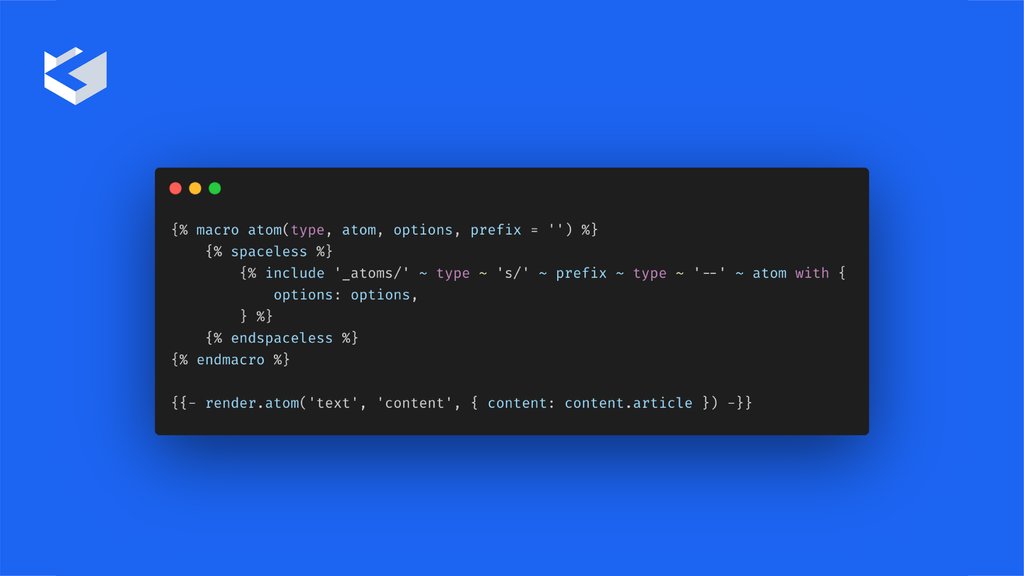 SystemsIo's tweet photo. Ever wondered how to create reusable macros without the need of duplicating? This snippet easily includes any twig atom template with custom options to keep your code DRY

#developer #code #codesnippet #macros #DRY #backenddeveloper https://t.co/clbmm3Tqcu