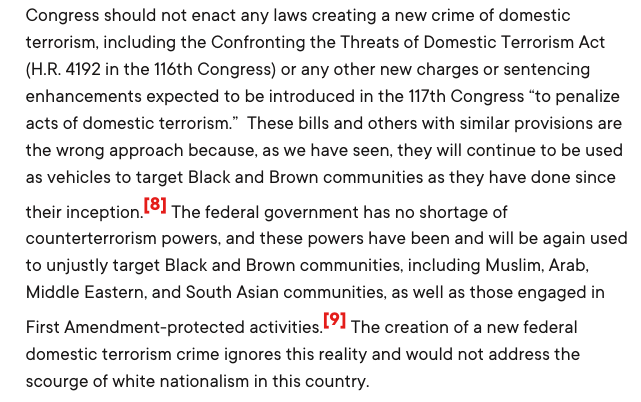 Among the groups signing this letter opposing new anti-domestic-terror laws:  @ACLU,  @Demos_Org,  @greenpeaceusa,  @hrw,  @NAACP,  @pal_legal,  @amnesty.A trans-national coaliton in defense of civil liberties can stop the Schiff/Liz-Cheney push for a New Domestic War on Terror.