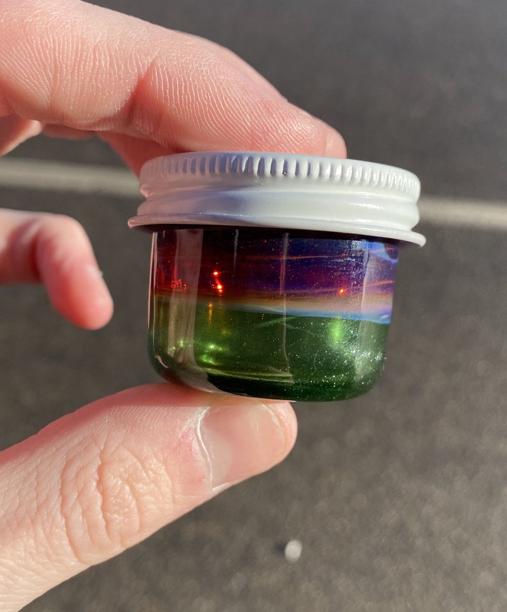 BensGlassArt's tweet photo. ~giveaway~
Threaded jar
Made with amber purple &amp; green stardust! 
Great for storing concentrates, make-up, isopropyl, etc etc 
Two of my favorite boro colors. 
❗️Rules❗️
➡️Follow me
➡️Tag a friend or two 
➡️Enjoy &amp; have fun 
💚💜 https://t.co/0n5VG6Myax