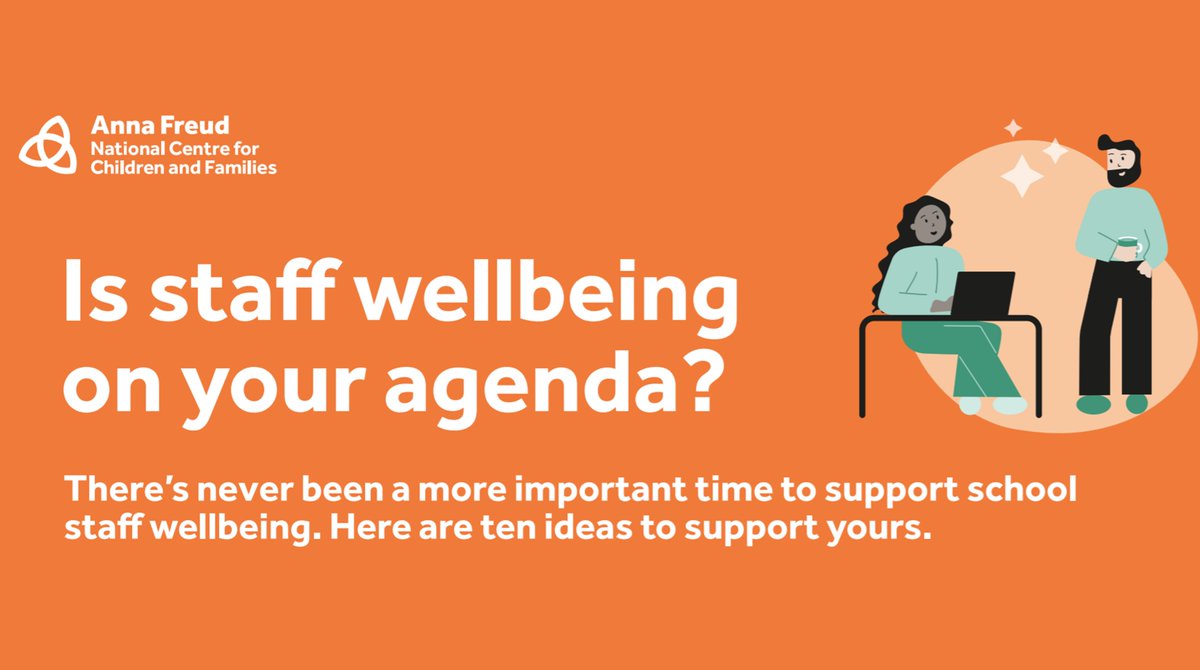 There's never been a more important time to support school staff wellbeing. We've created a new poster based on our free resource for schools &amp; FE colleges on ten ways to support staff wellbeing. 

Download the poster👉bit.ly/3qGUkMc