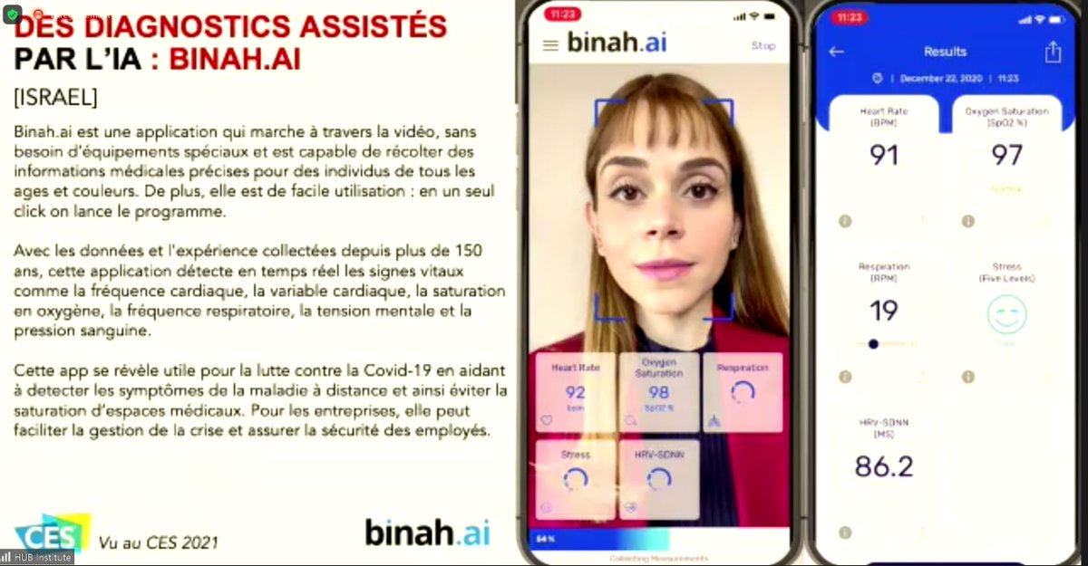 #CES2021 
Binah.ai,  une application qui permet de détecter en temps réel les signes vitaux 

#VisionaryDay #MBADMB
