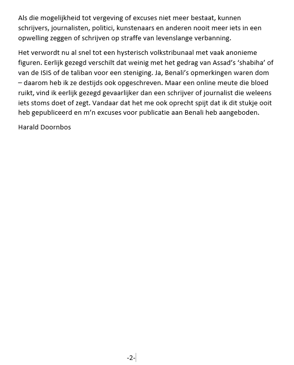 HaraldDoornbos's tweet photo. Ik heb hieronder een korte reactie geschreven nav pogingen om @abdelkabenali te cancellen na een stukje van mijn hand van bijna 11 jr geleden. Ook heb ik m’n excuses aan hem aangeboden dat ik het artikeltje ooit heb geschreven. https://t.co/EA1o94wO9r